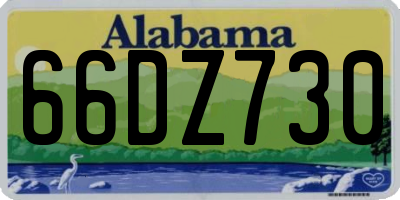 AL license plate 66DZ730