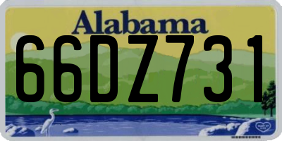 AL license plate 66DZ731