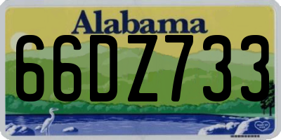 AL license plate 66DZ733