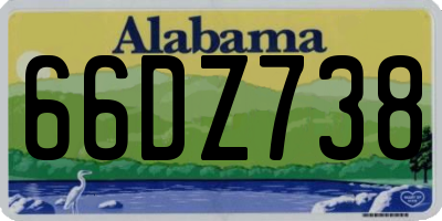 AL license plate 66DZ738