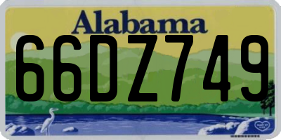 AL license plate 66DZ749