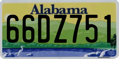 AL license plate 66DZ751