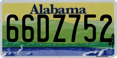 AL license plate 66DZ752