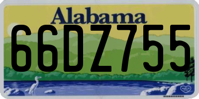 AL license plate 66DZ755