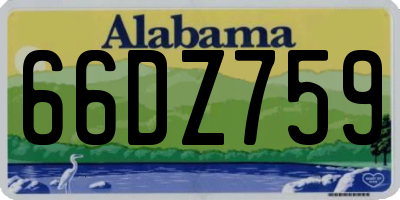 AL license plate 66DZ759