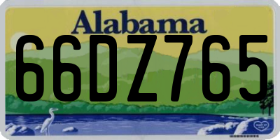 AL license plate 66DZ765