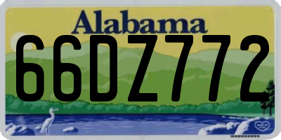 AL license plate 66DZ772