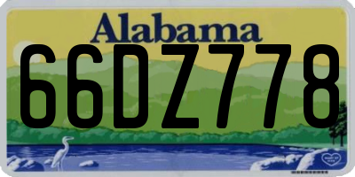 AL license plate 66DZ778