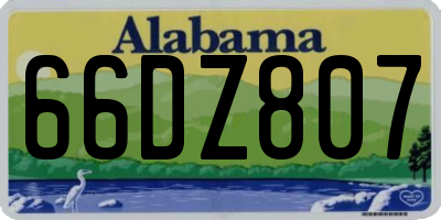 AL license plate 66DZ807