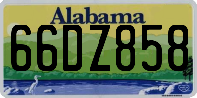 AL license plate 66DZ858