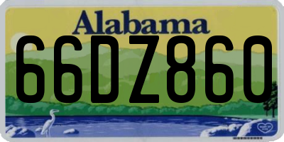 AL license plate 66DZ860