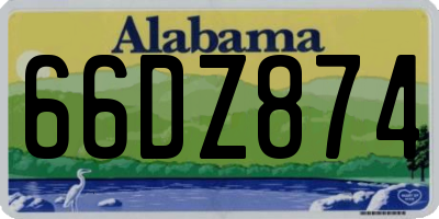 AL license plate 66DZ874