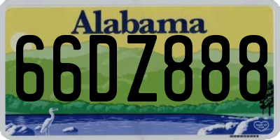AL license plate 66DZ888