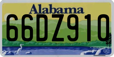 AL license plate 66DZ910