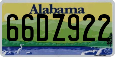 AL license plate 66DZ922