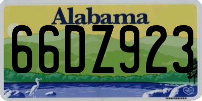AL license plate 66DZ923