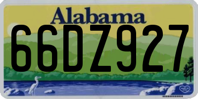 AL license plate 66DZ927