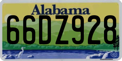 AL license plate 66DZ928