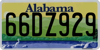 AL license plate 66DZ929