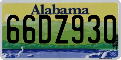 AL license plate 66DZ930