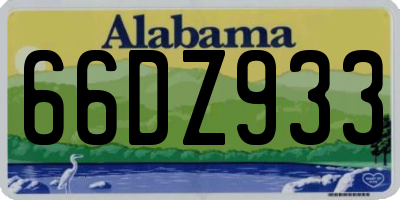 AL license plate 66DZ933