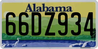 AL license plate 66DZ934