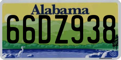 AL license plate 66DZ938