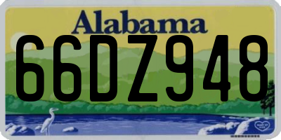 AL license plate 66DZ948