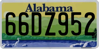 AL license plate 66DZ952