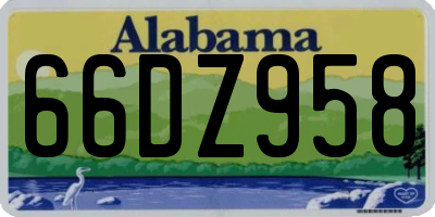 AL license plate 66DZ958
