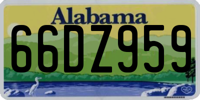 AL license plate 66DZ959