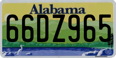 AL license plate 66DZ965