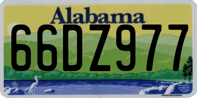 AL license plate 66DZ977