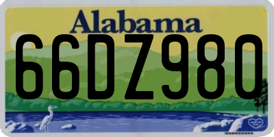 AL license plate 66DZ980