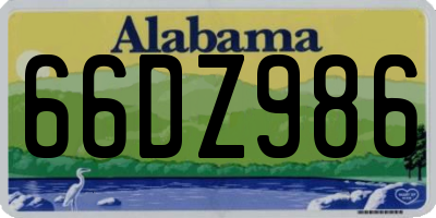 AL license plate 66DZ986