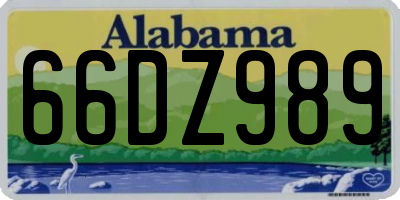 AL license plate 66DZ989
