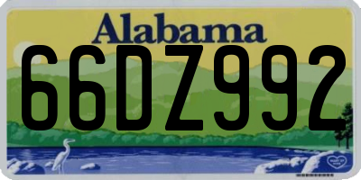 AL license plate 66DZ992