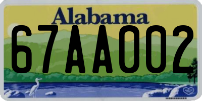AL license plate 67AA002