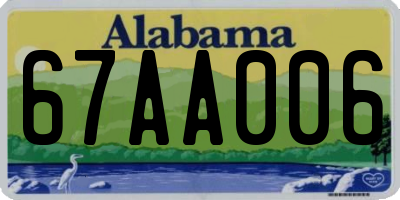 AL license plate 67AA006
