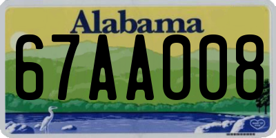 AL license plate 67AA008