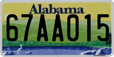 AL license plate 67AA015