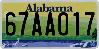 AL license plate 67AA017