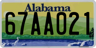 AL license plate 67AA021