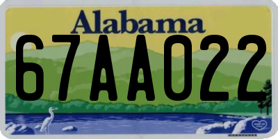 AL license plate 67AA022