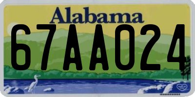 AL license plate 67AA024