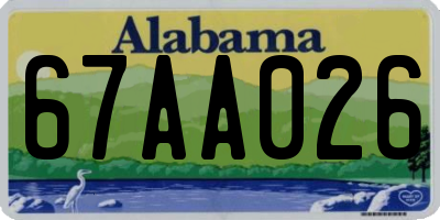 AL license plate 67AA026