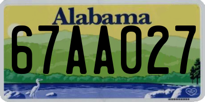 AL license plate 67AA027