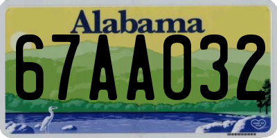 AL license plate 67AA032