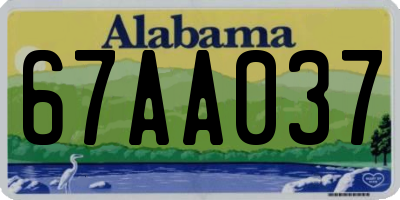 AL license plate 67AA037