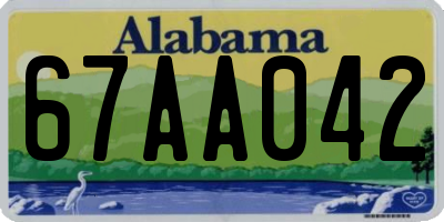 AL license plate 67AA042